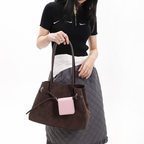 Jandress Original Dark Brown Soft Leather Tote Çanta