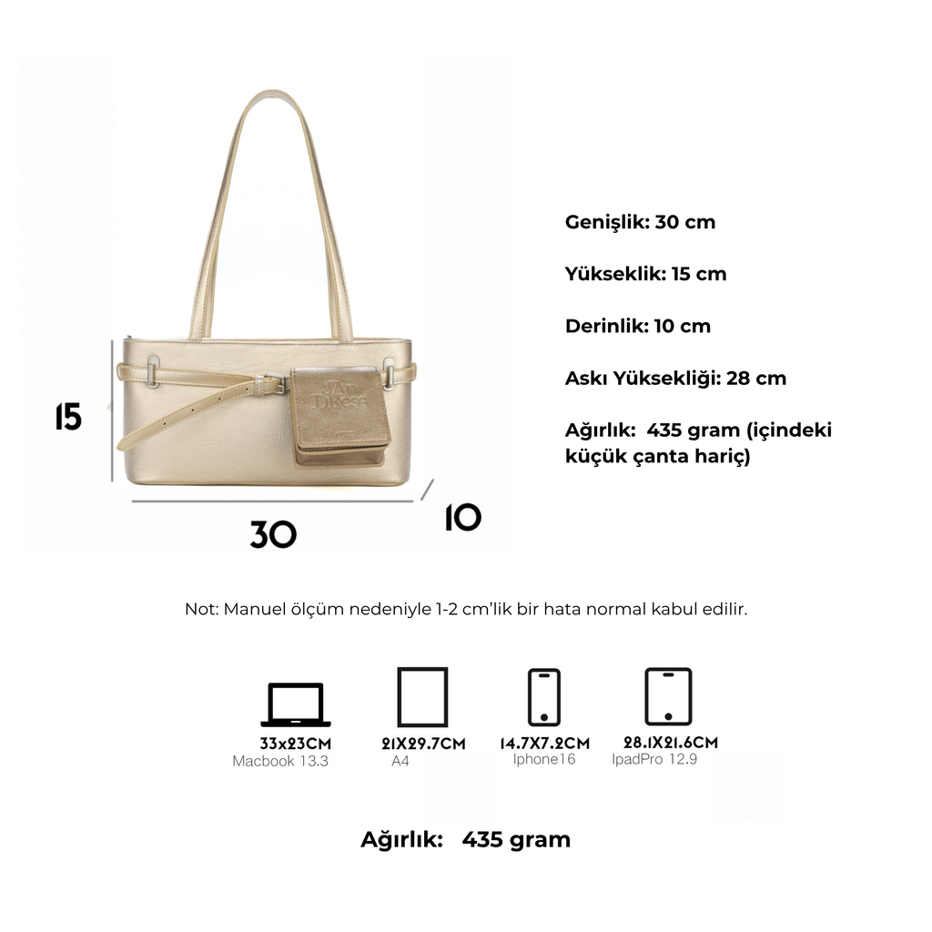Jandress Champagne Gold Bellini Çanta