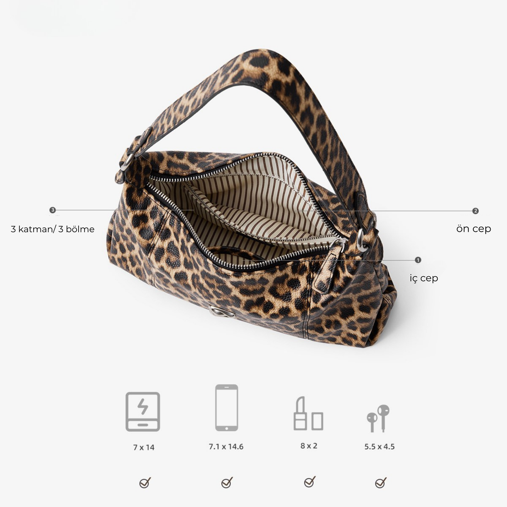SmoSmos Original Millennium Siren Leopard Print Y2K Çanta