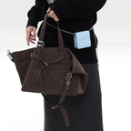 Jandress Suede Brown Gallinini Tote Çanta