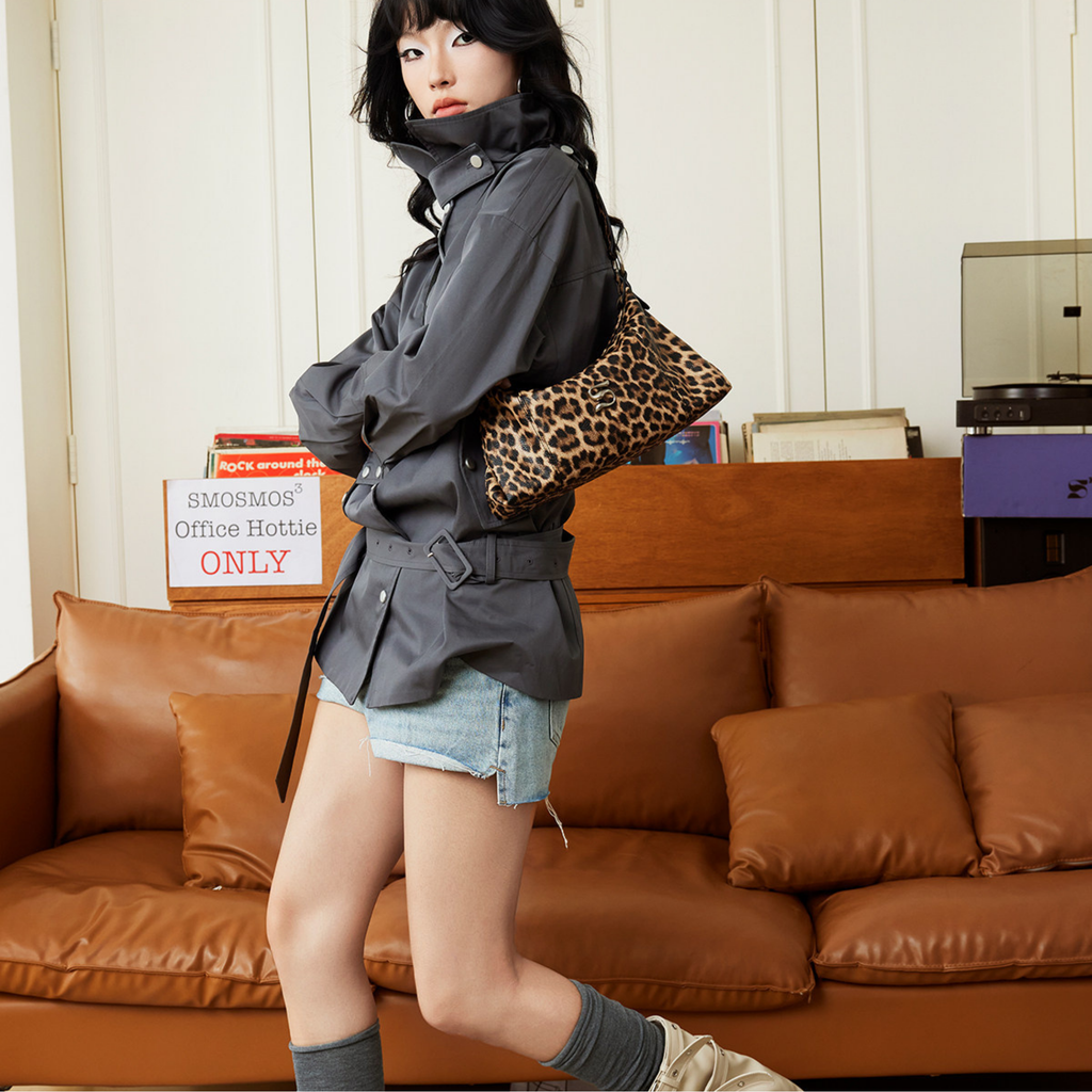 SmoSmos Original Millennium Siren Leopard Print Y2K Çanta