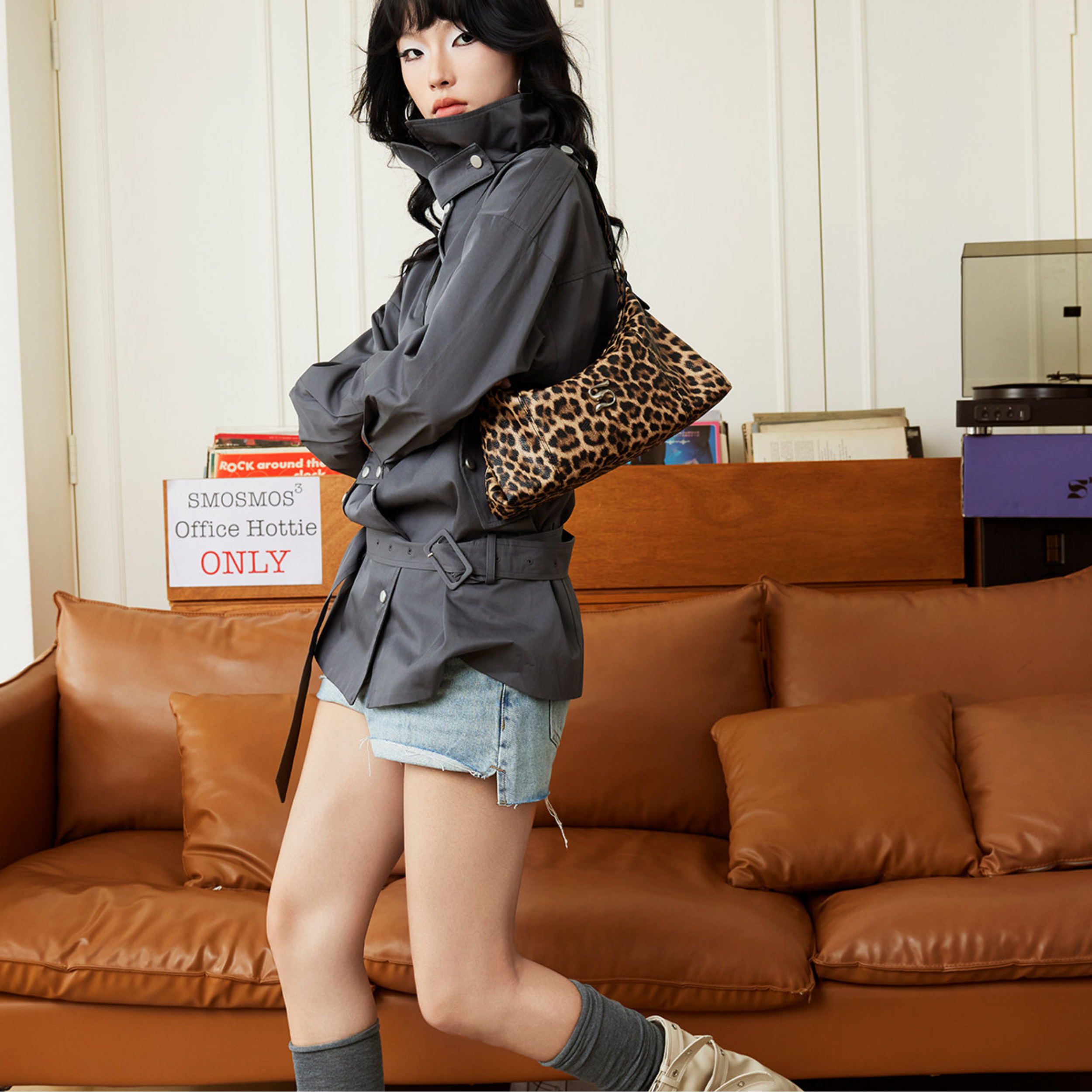 SmoSmos Original Millennium Siren Leopard Print Y2K Çanta
