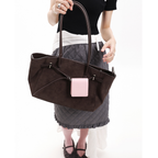 Jandress Original Dark Brown Soft Leather Tote Çanta