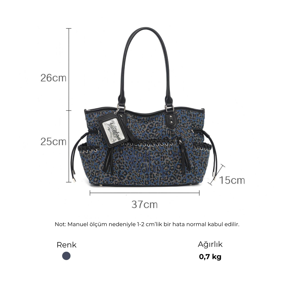 Cultivator Original Niche Sexy Leopard-Print Denim Çanta