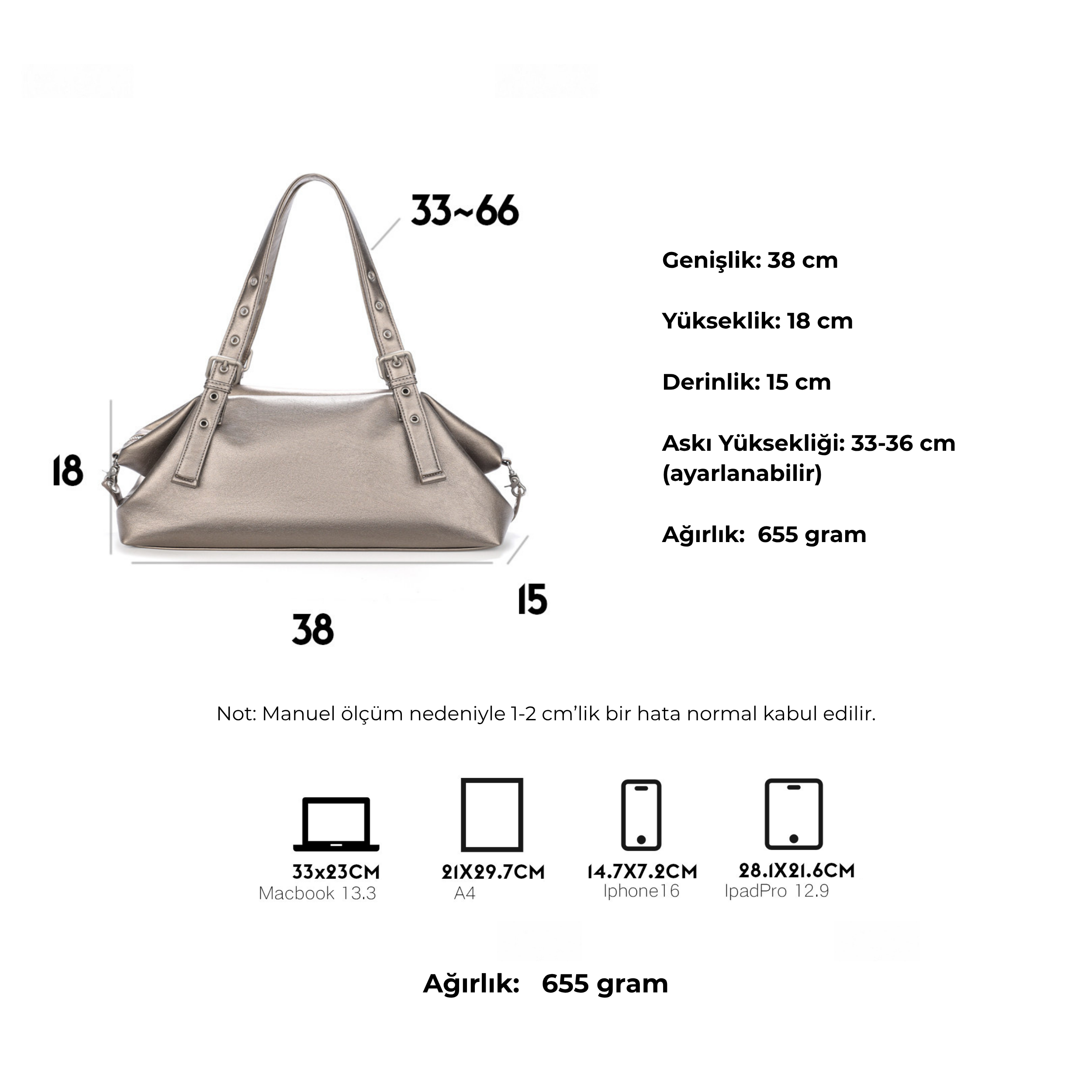 Jandress Niche Bronze Brake Soft Leather Çanta