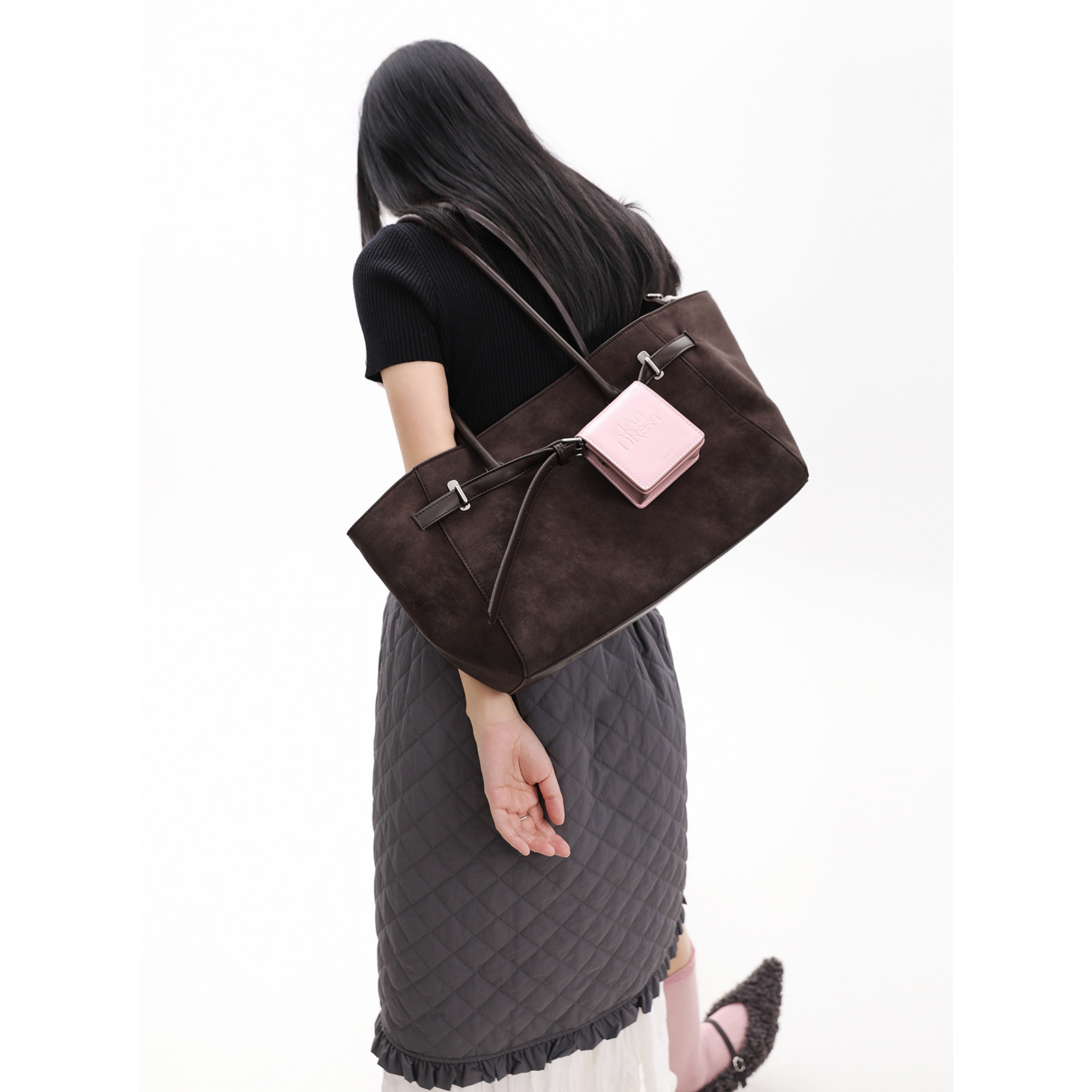 Jandress Original Dark Brown Soft Leather Tote Çanta