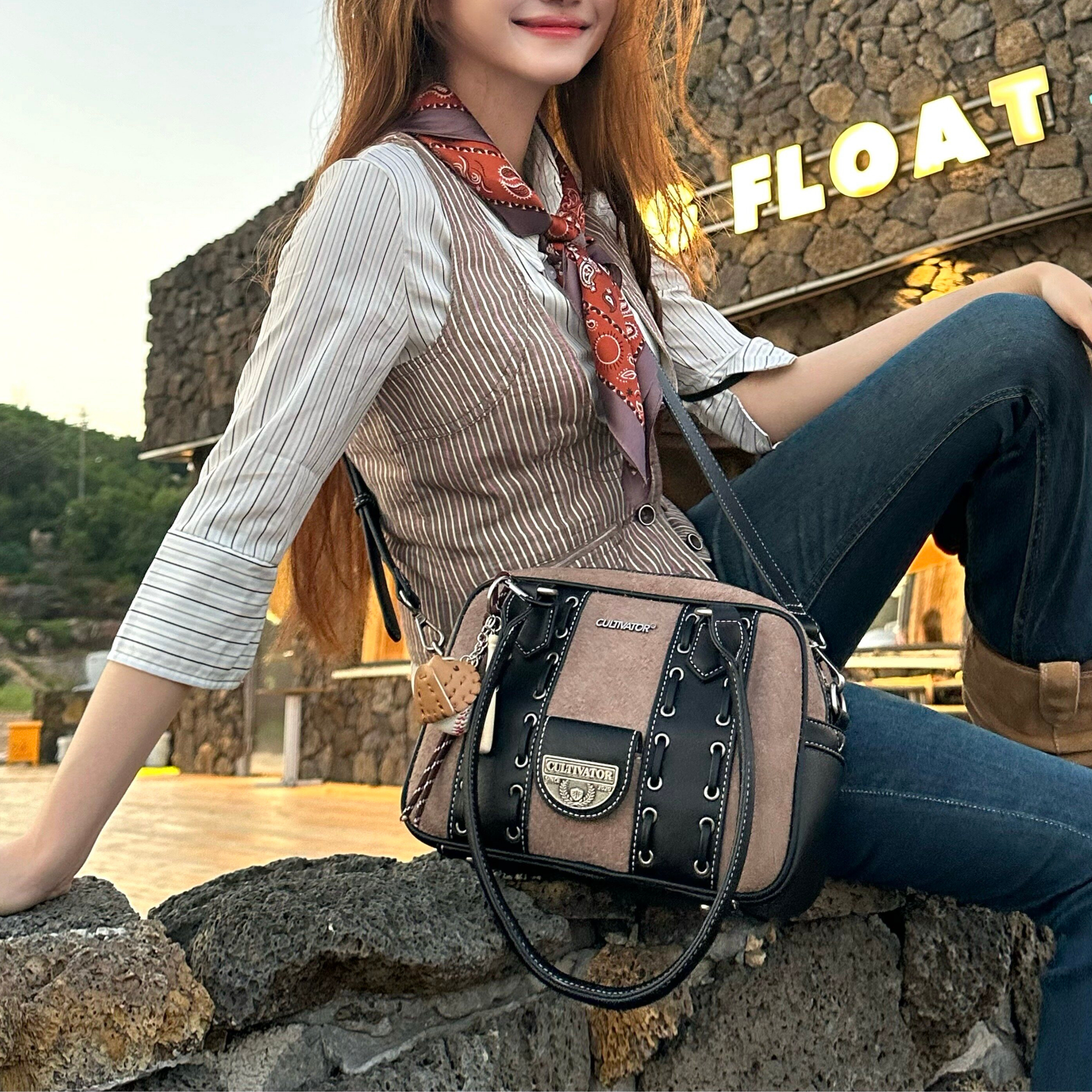 Cultivator Original Niche Versatile Suede Bowling Çanta