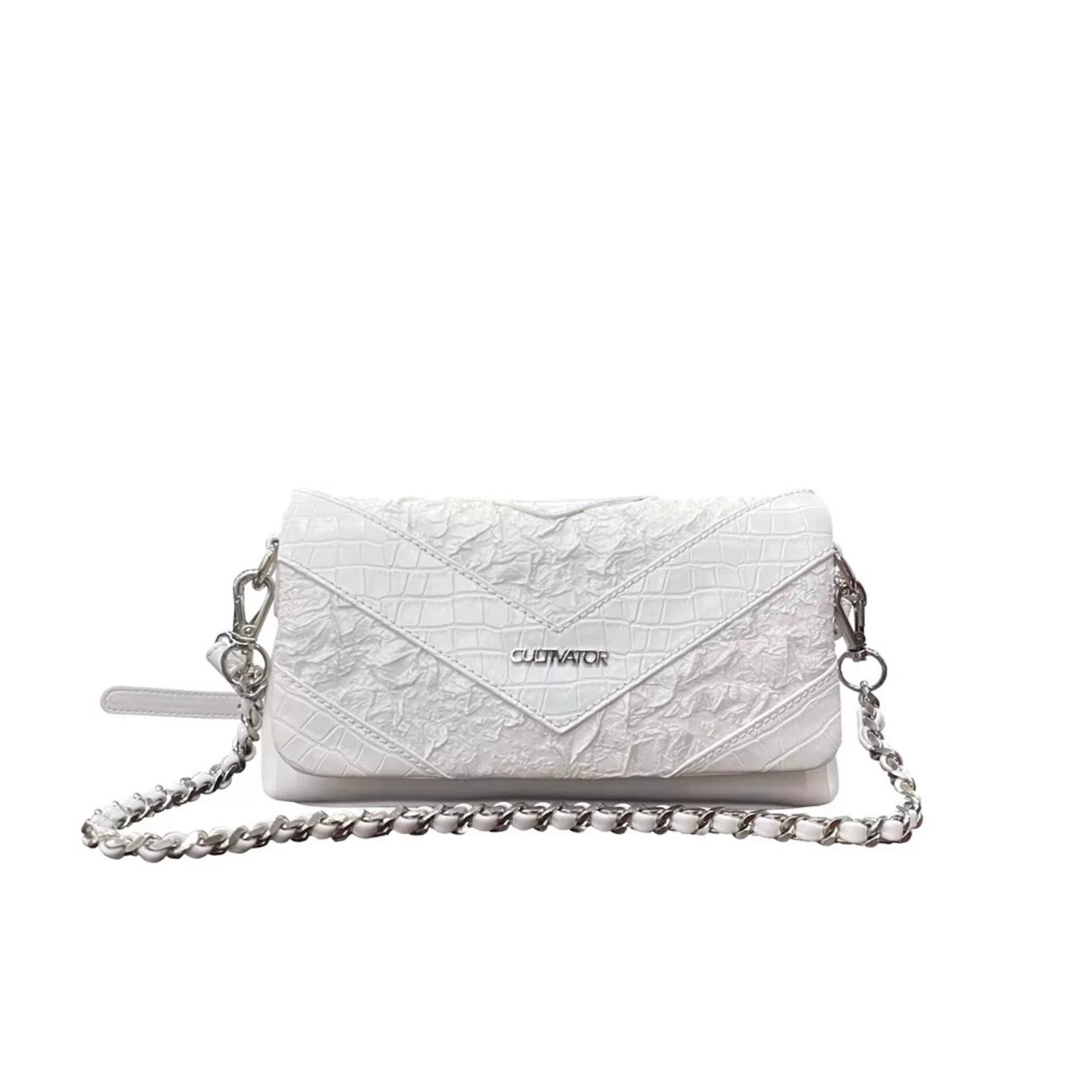 Cultivator Original Snake-Print Pleated Chain-Strap Çanta