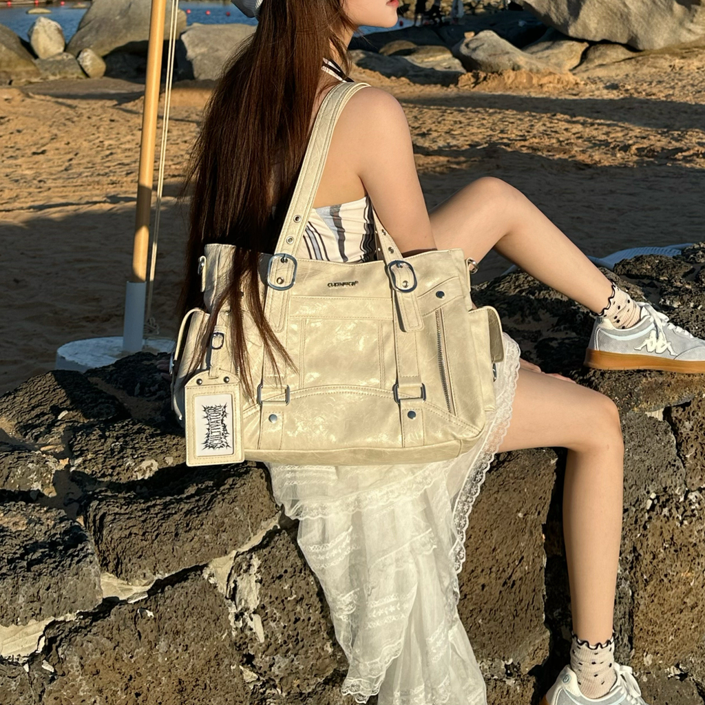 Cultivator Original Niche Retro Buckle Tote Çanta