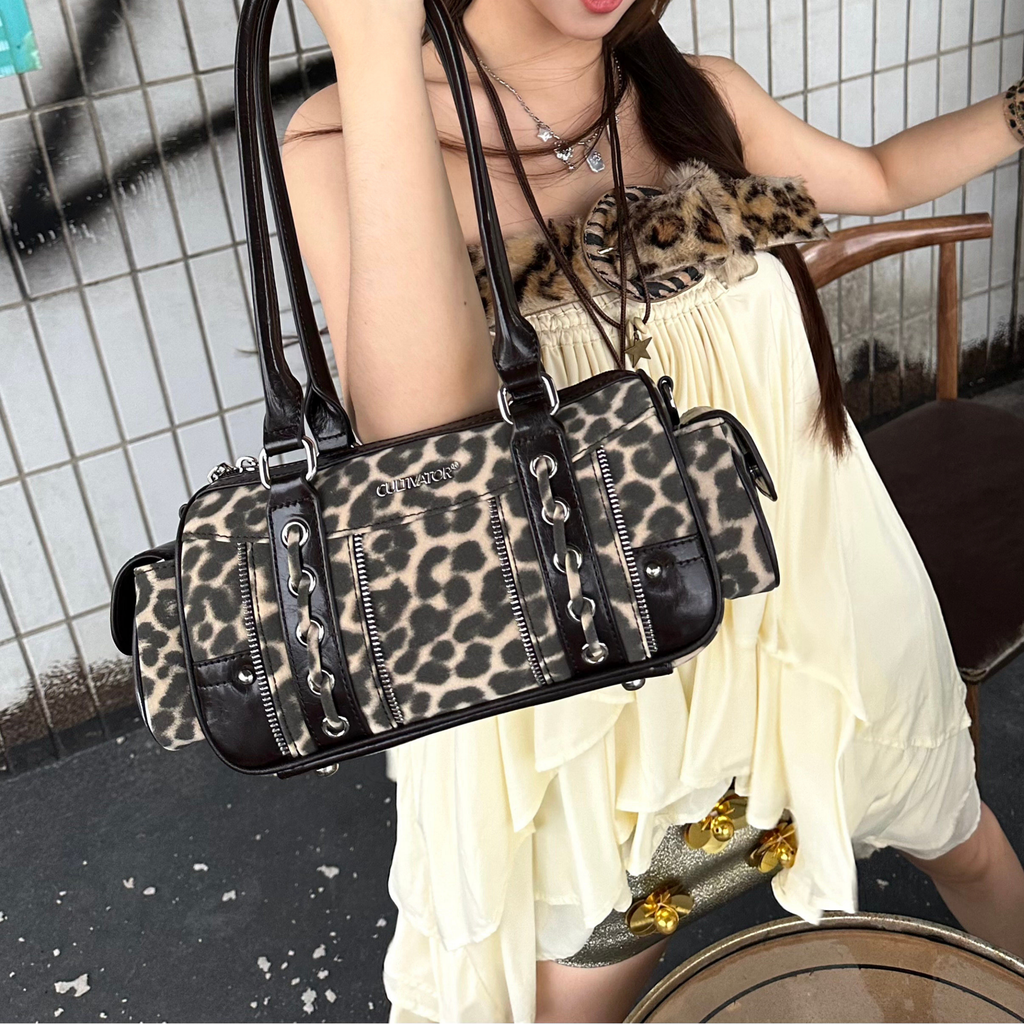 Cultivator Original Niche Millennial Leopard Bowling Çanta