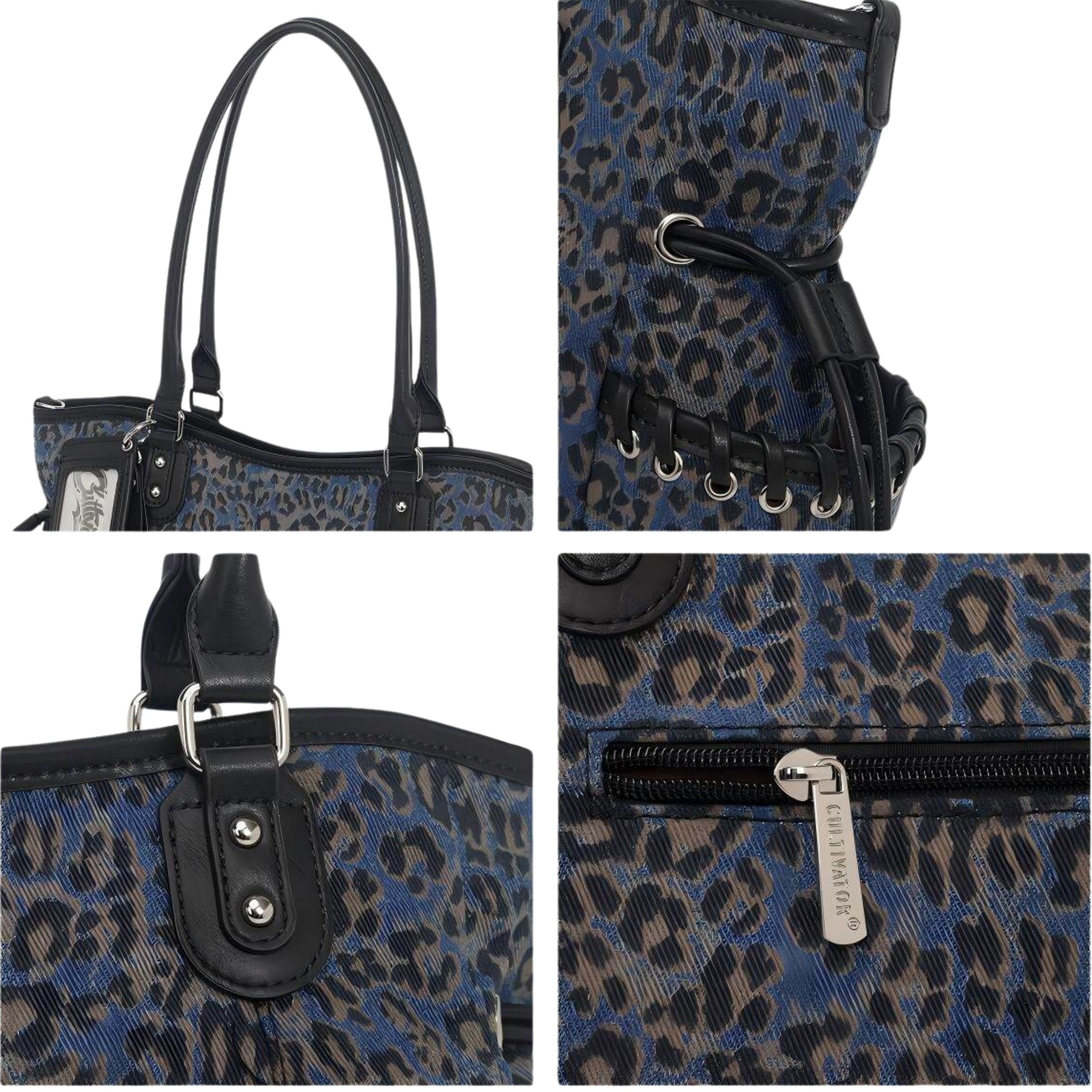 Cultivator Original Niche Sexy Leopard-Print Denim Çanta
