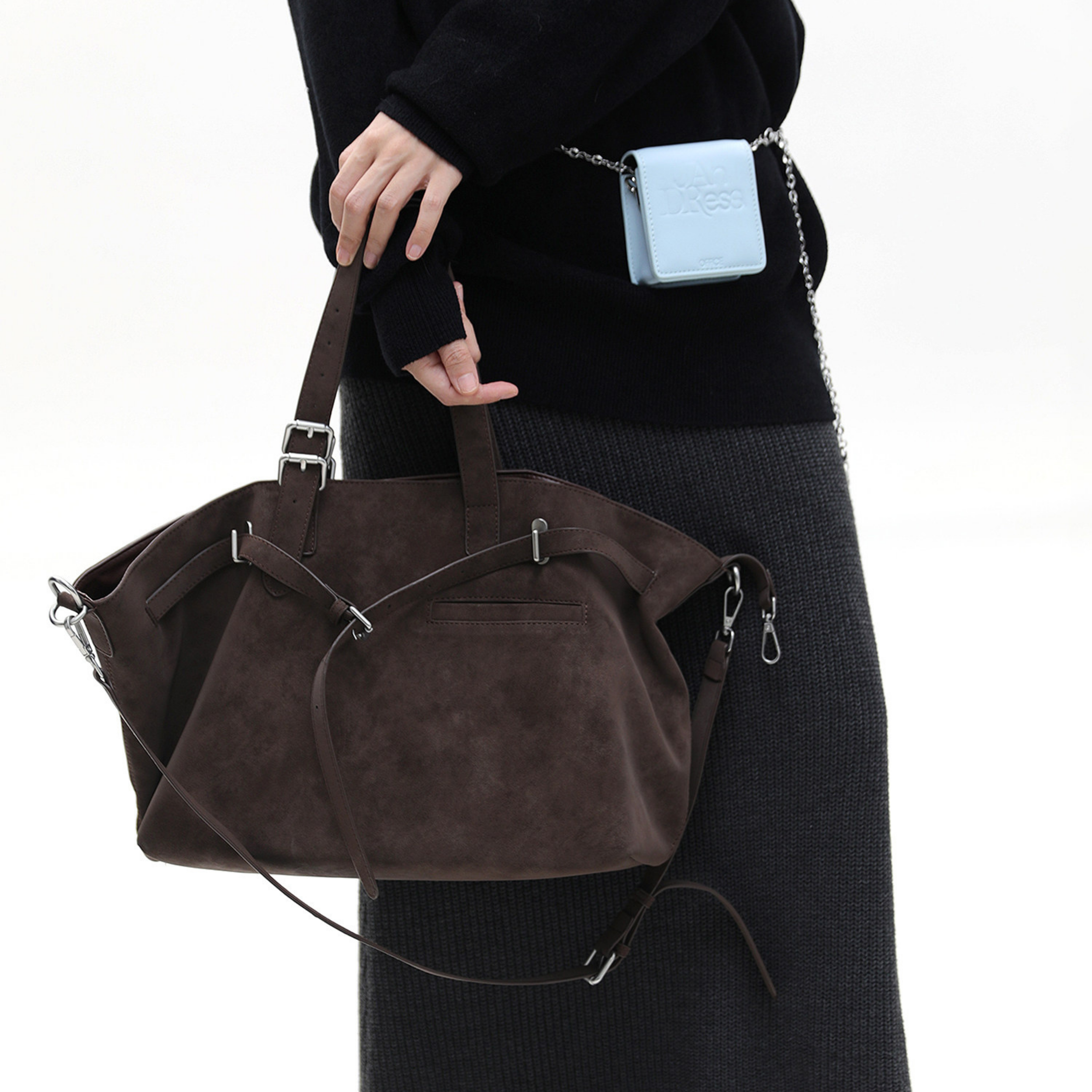 Jandress Suede Brown Gallinini Tote Çanta