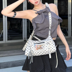 Cultivator Original Niche Retro Waxed Polka-Dot Çanta