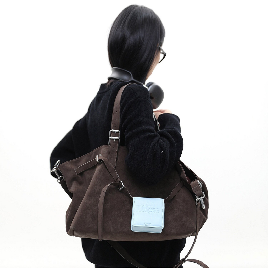 Jandress Suede Brown Gallinini Tote Çanta