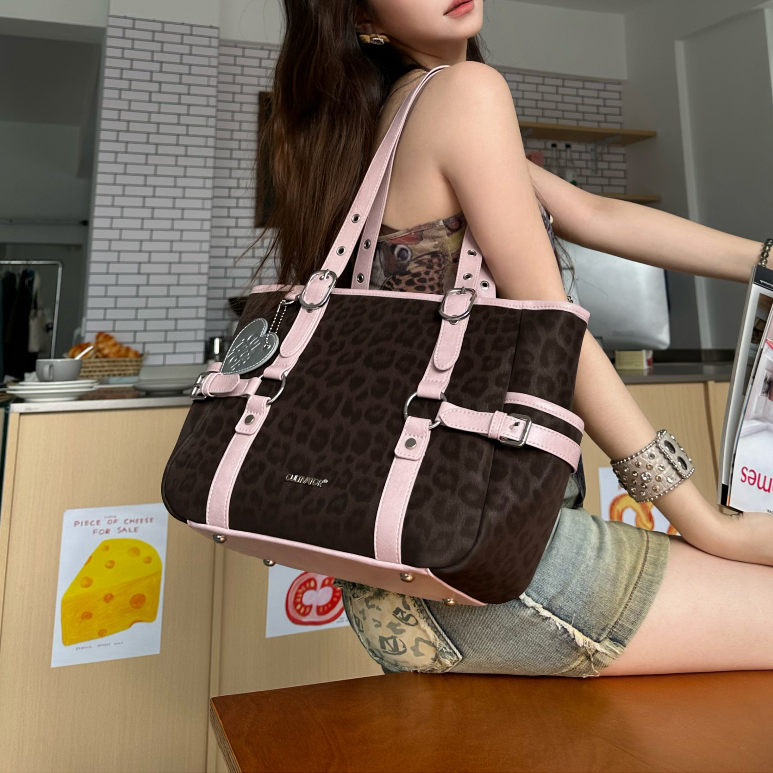 Cultivator Original Niche Leopard Maxi Tote Çanta