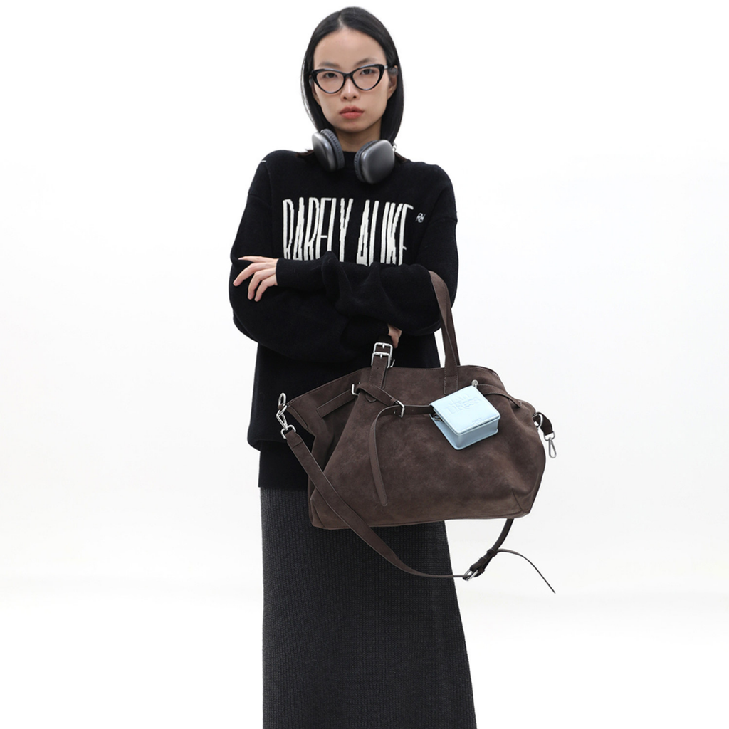 Jandress Suede Brown Gallinini Tote Çanta