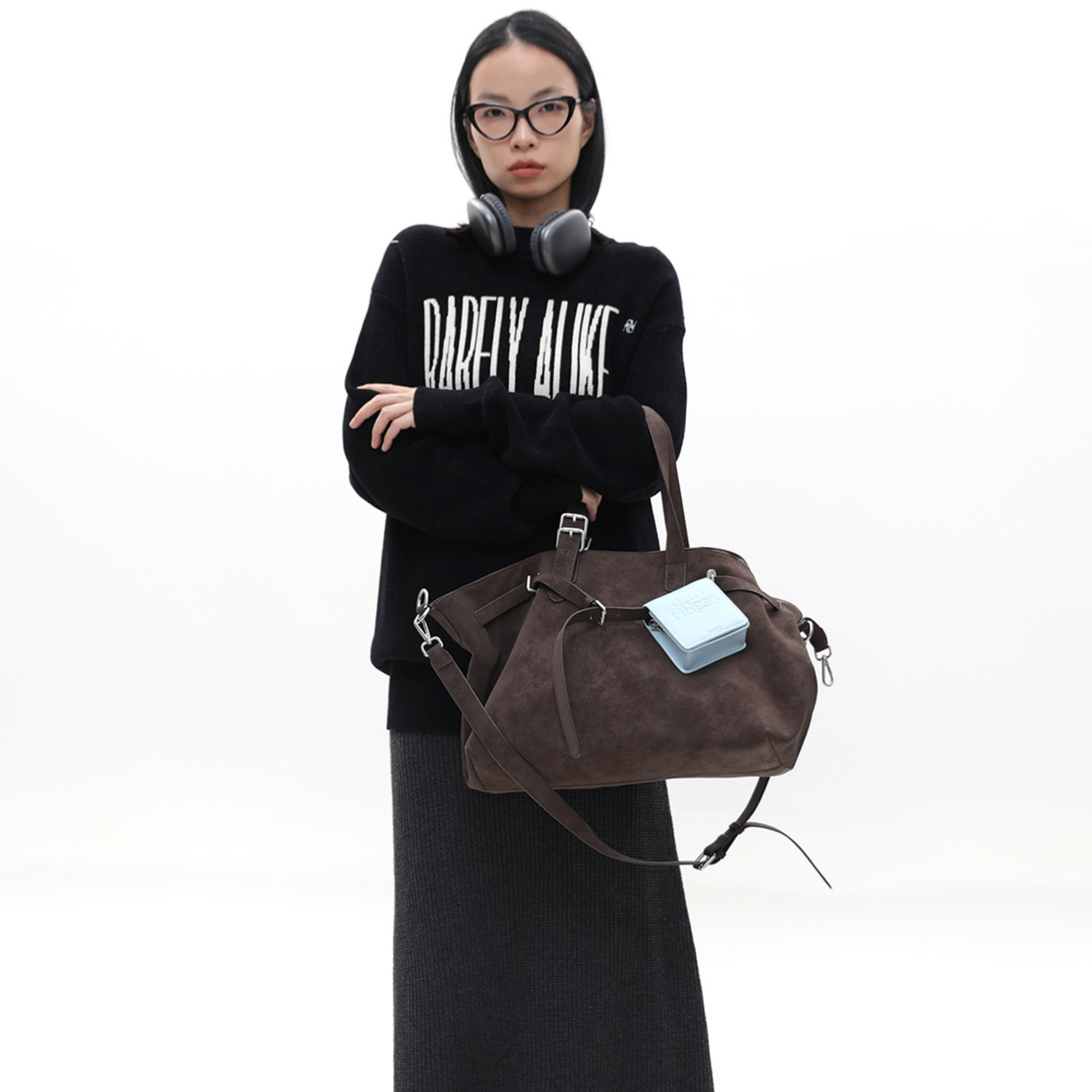 Jandress Suede Brown Gallinini Tote Çanta