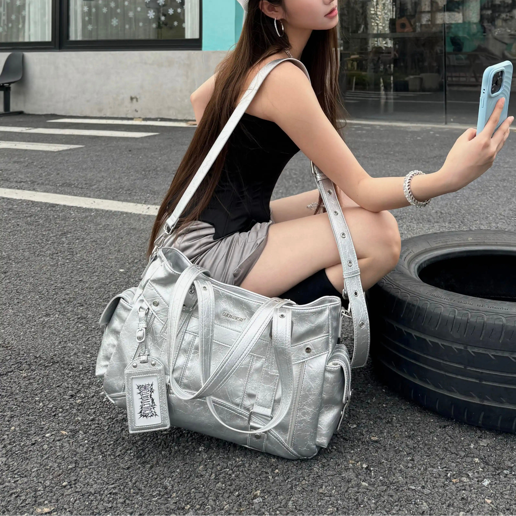 Cultivator Original Niche Retro Buckle Tote Çanta