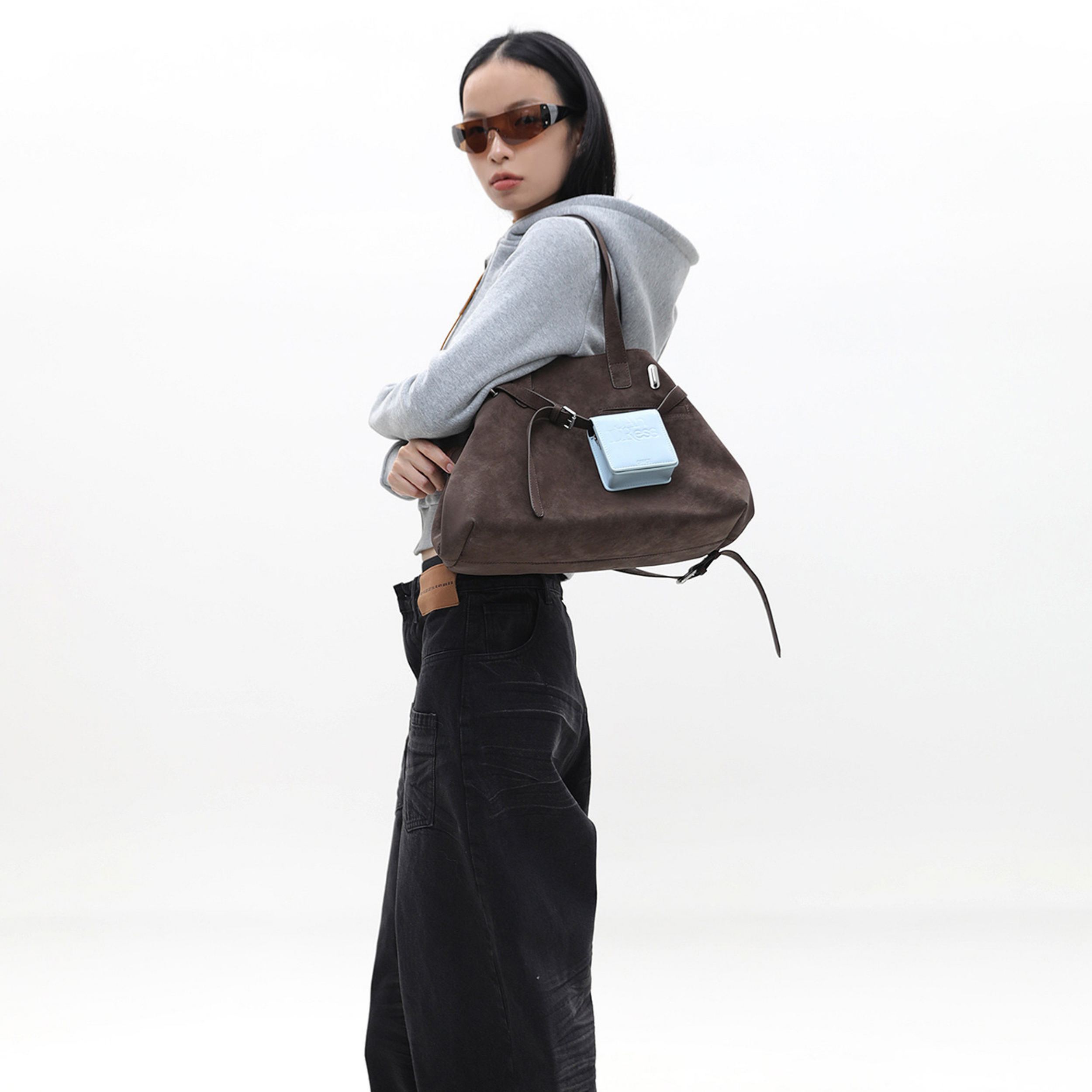 Jandress Suede Brown Gallinini Tote Çanta