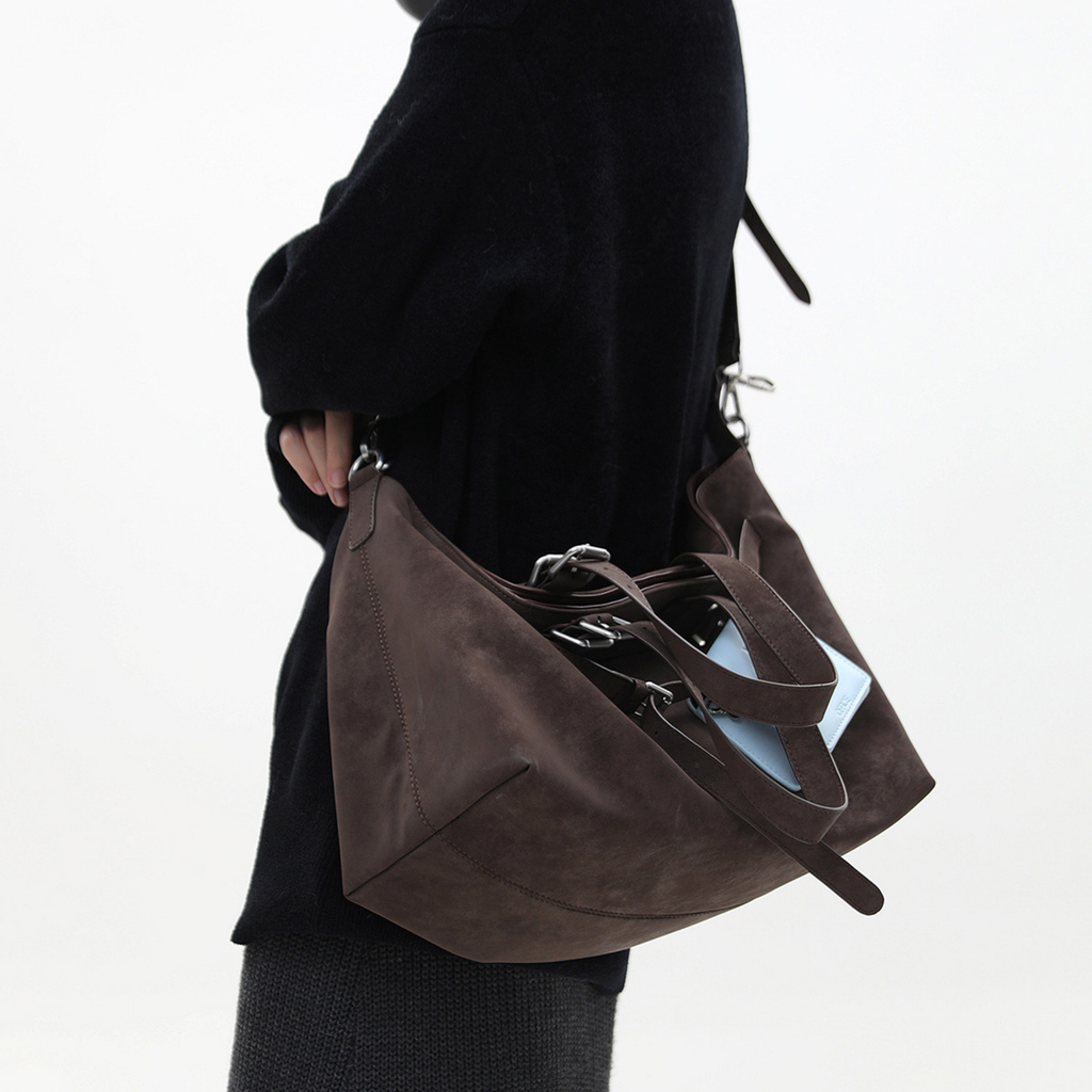 Jandress Suede Brown Gallinini Tote Çanta
